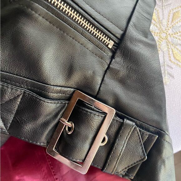 Love tree black women's biker jacket - Picture 5 of 12